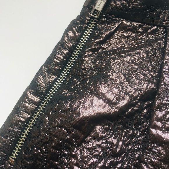 Elizabeth &James bronze brocade metallic miniskirt - Picture 3 of 6